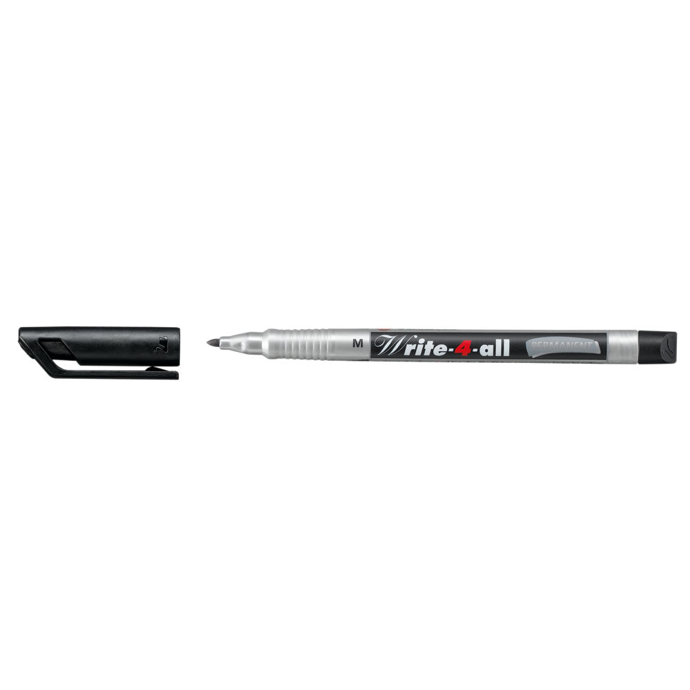 Marker permanent Stabilo, Write-4-All, corp plastic, varf rotund, 1 mm, negru Marker permanent Stabilo, Write-4-All, corp plastic, varf rotund, 1 mm, negru
